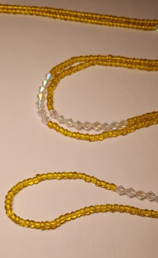 Yellow blitz waistbeads