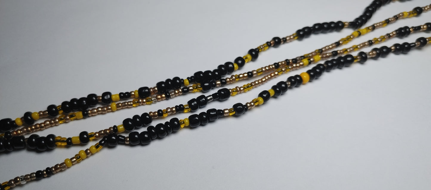 Black,yellow,gold waistbeads