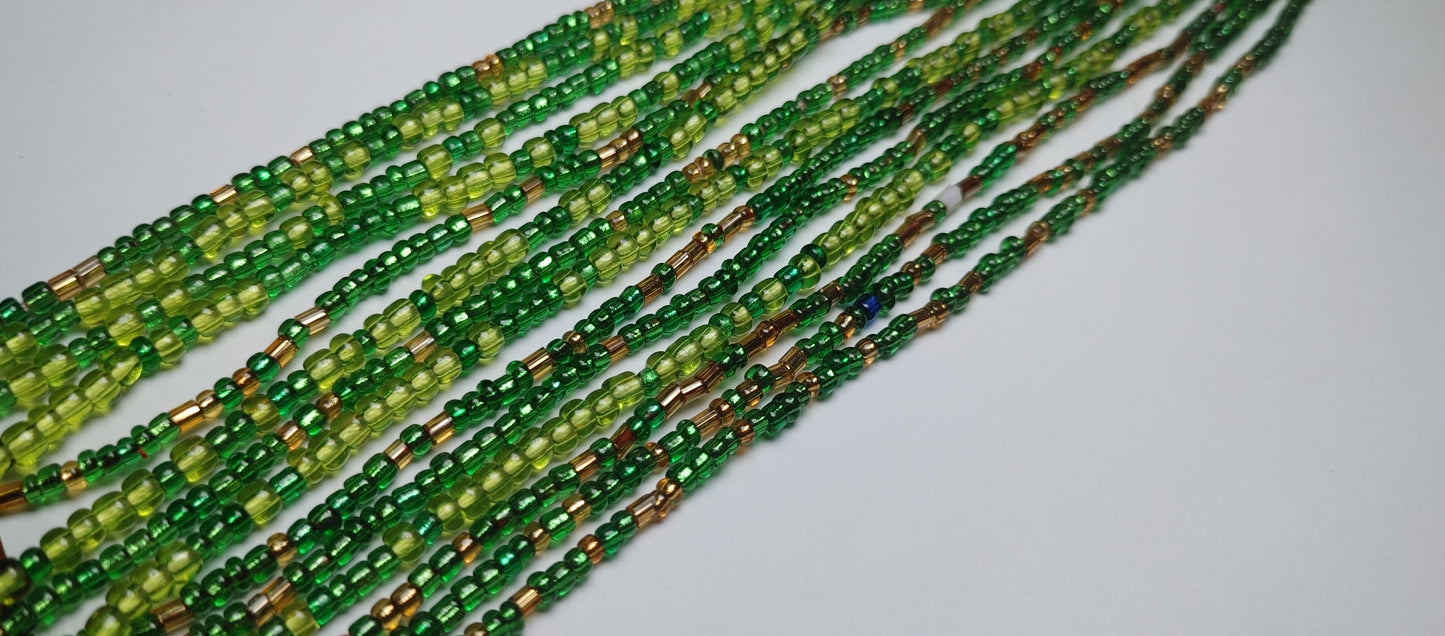 Green and gold waistbeads