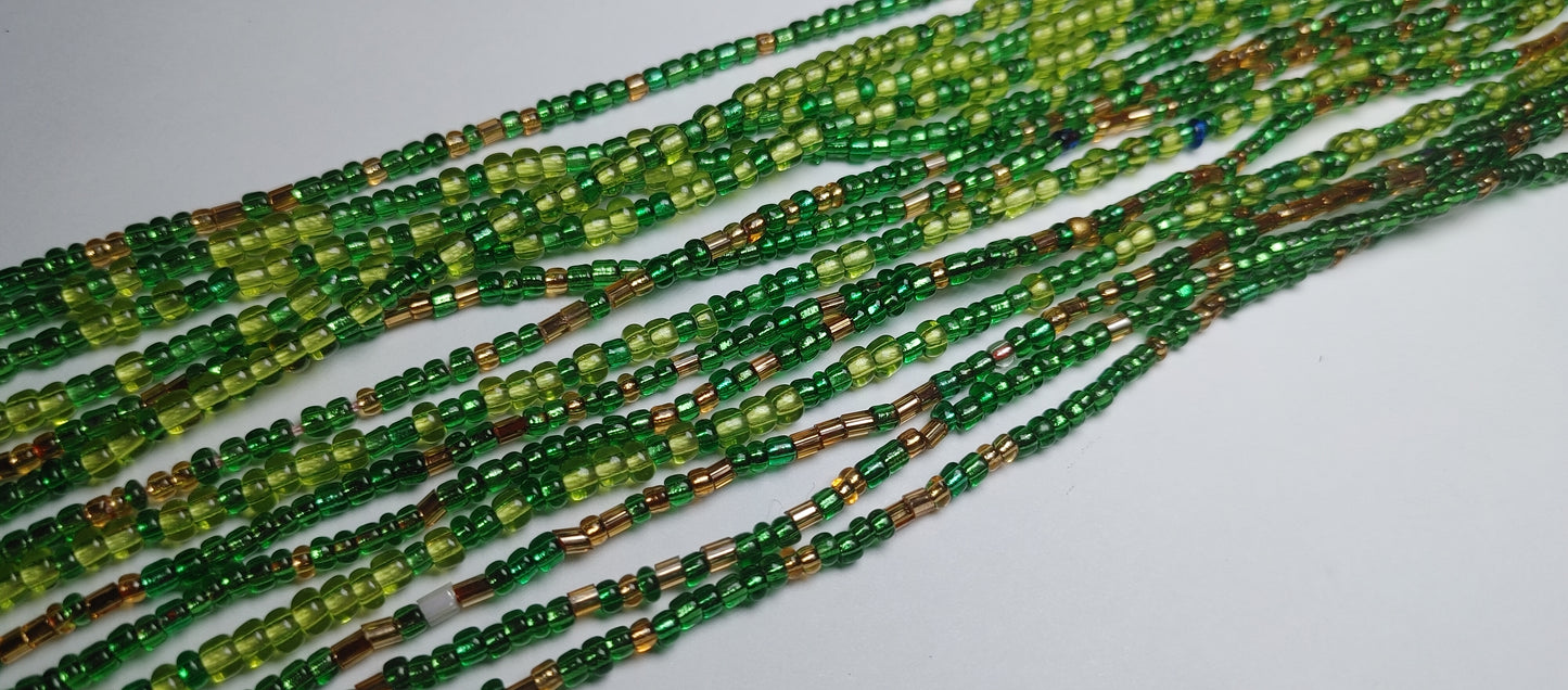 Green and gold waistbeads