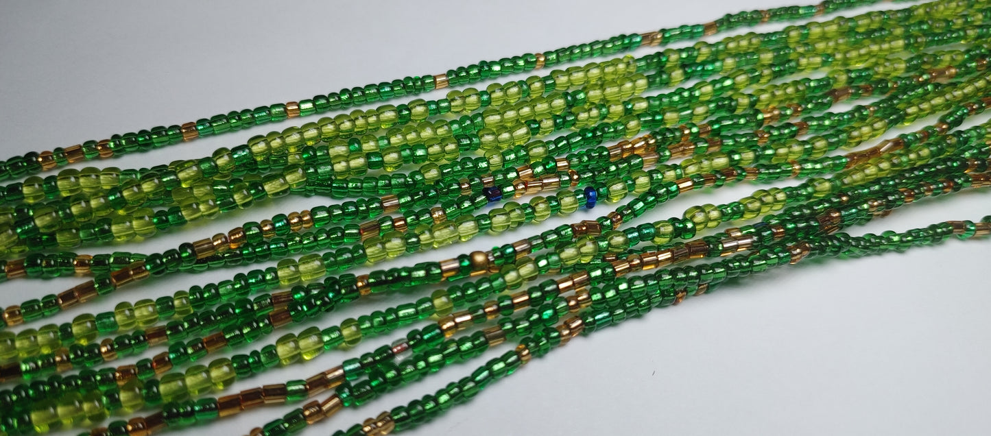 Green and gold waistbeads