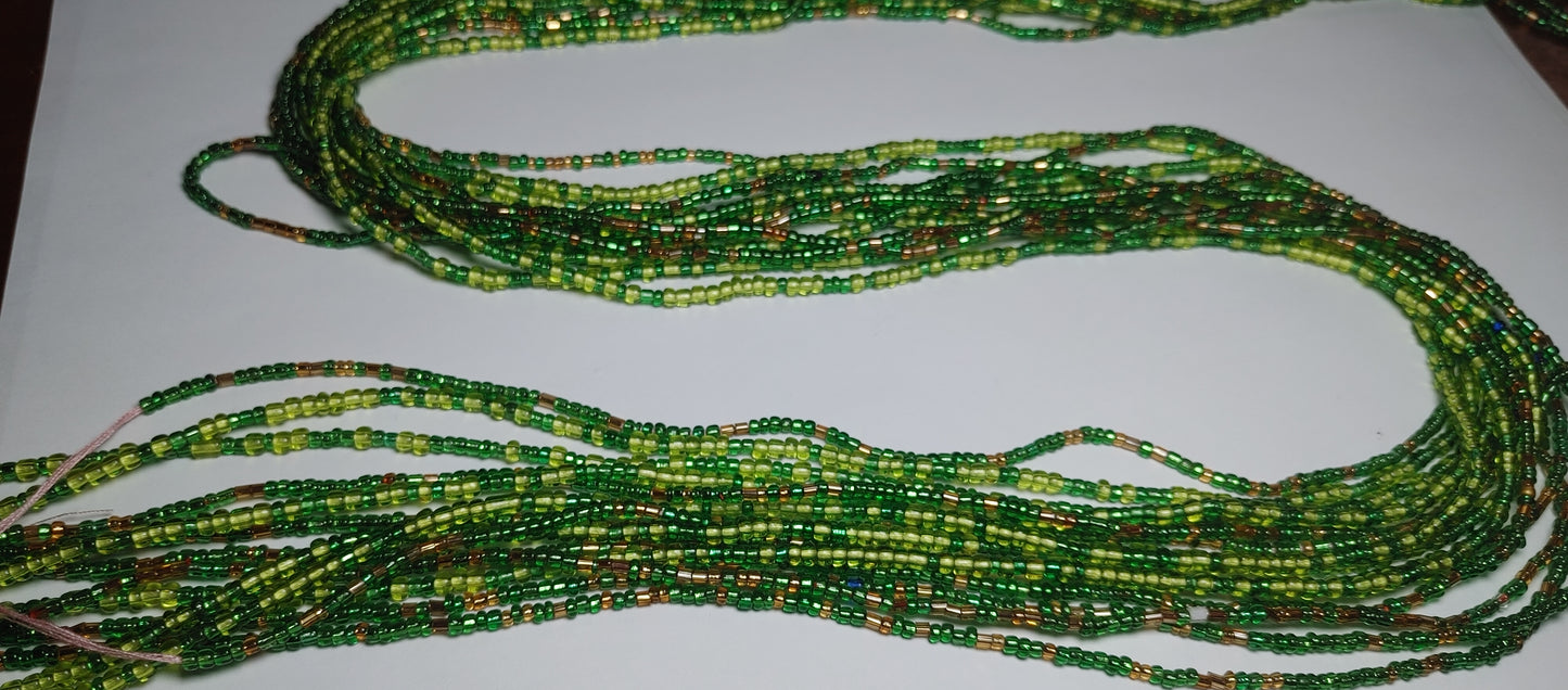 Green and gold waistbeads