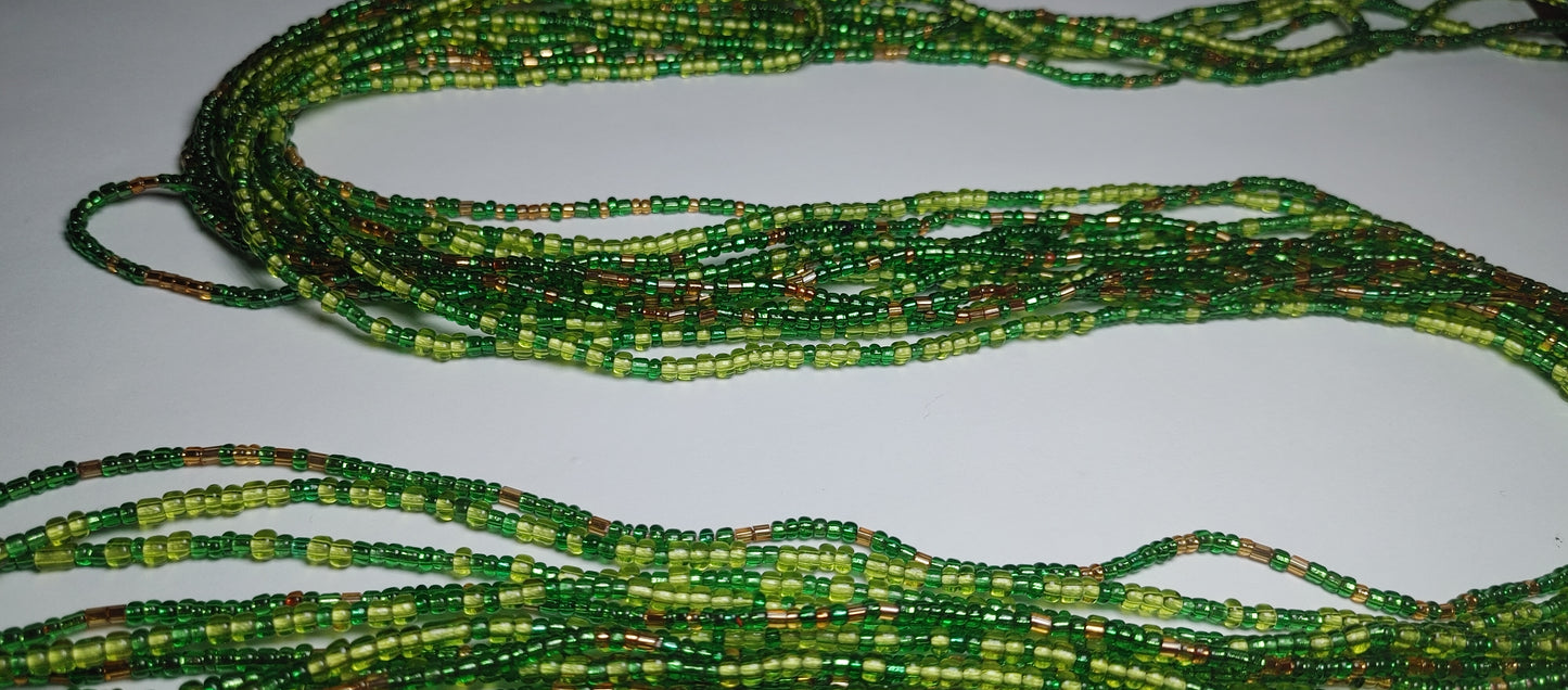 Green and gold waistbeads