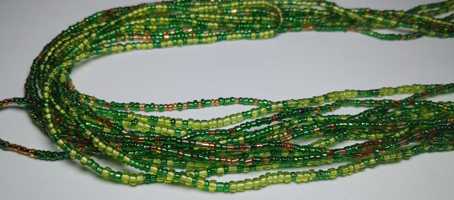 Green and gold waistbeads