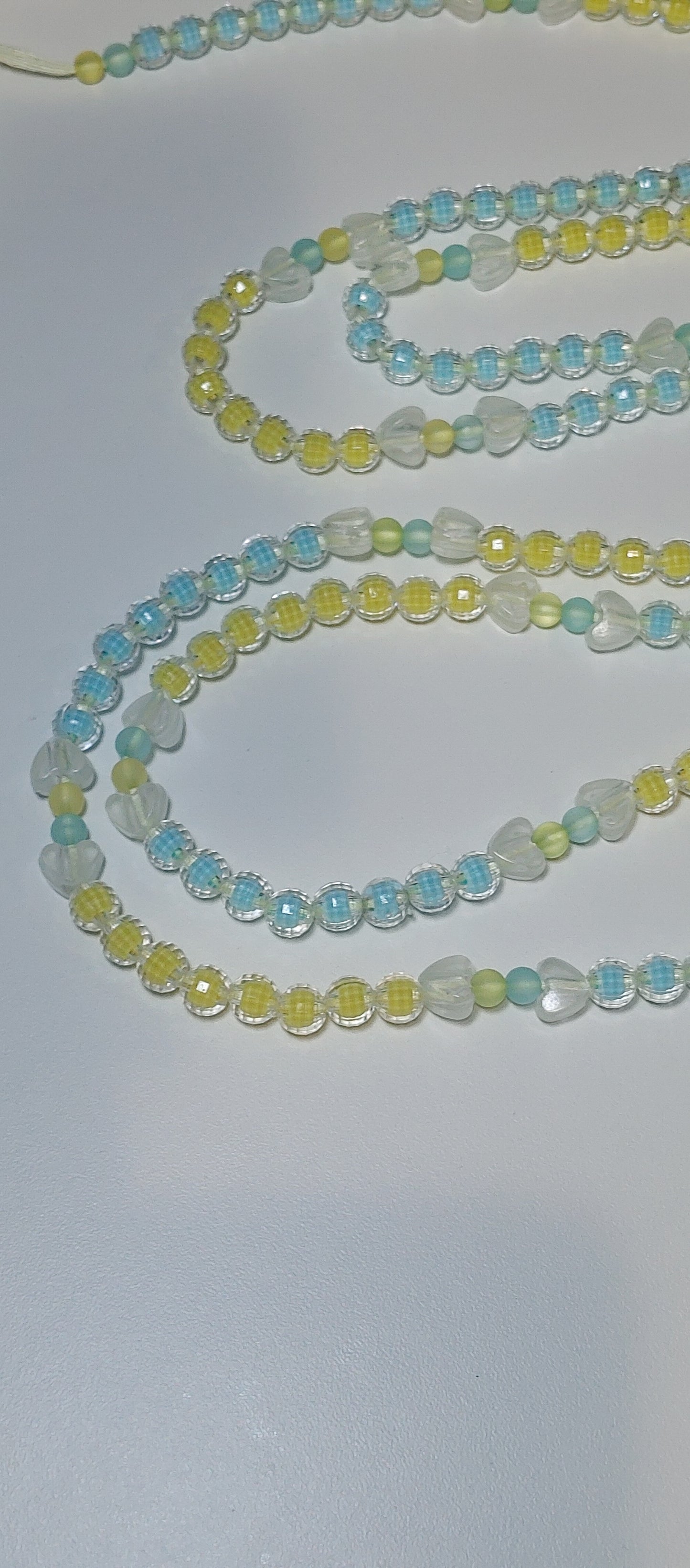 Glow blueyellow twist waistbeads