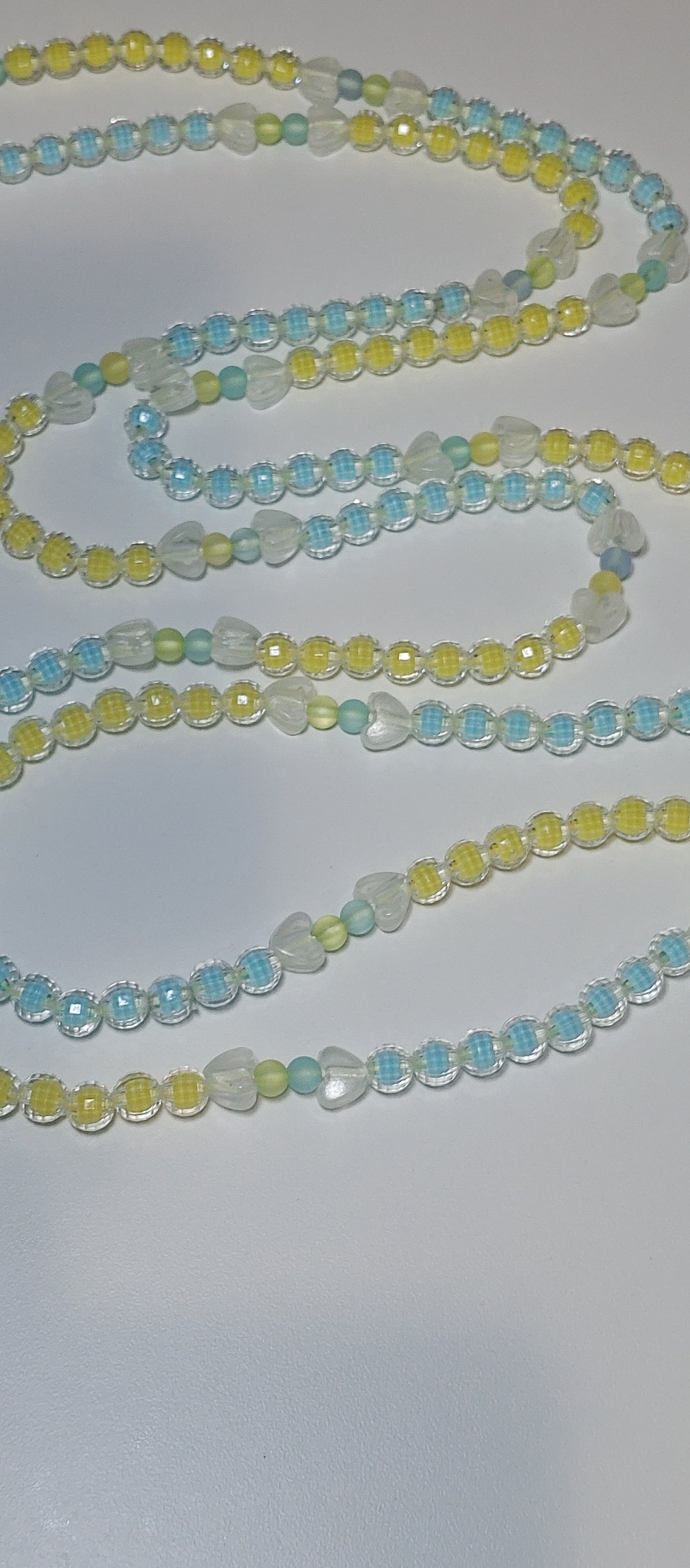 Glow blueyellow twist waistbeads