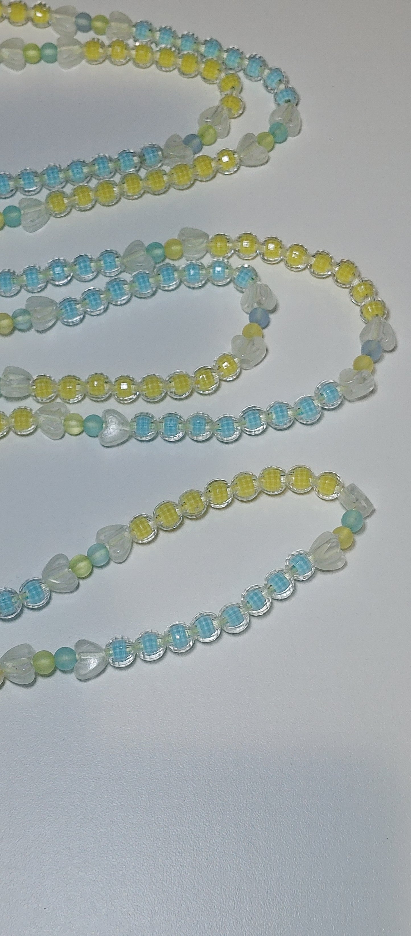 Glow blueyellow twist waistbeads