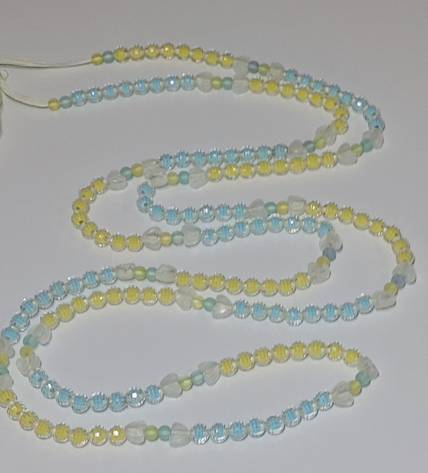 Glow blueyellow twist waistbeads