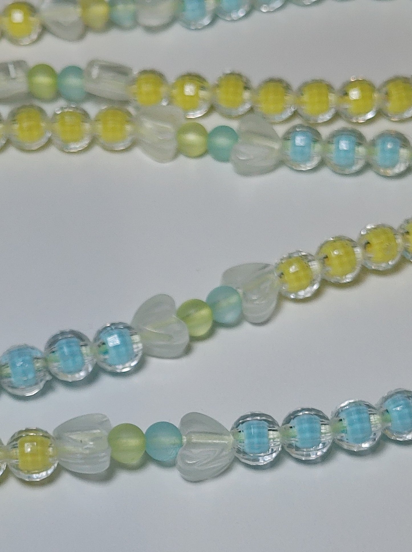 Glow blueyellow twist waistbeads