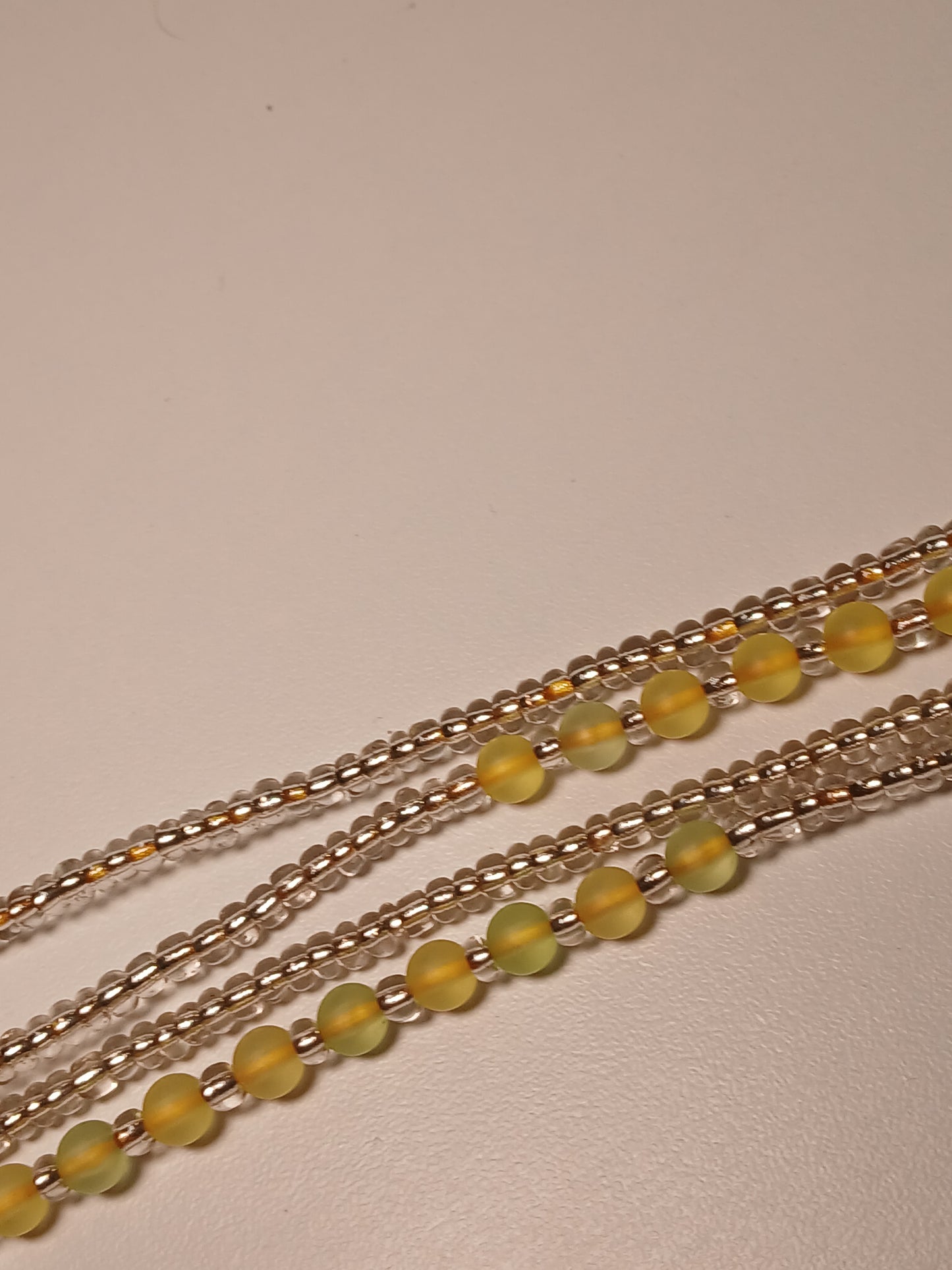 Yellow gumdrop waistbeads