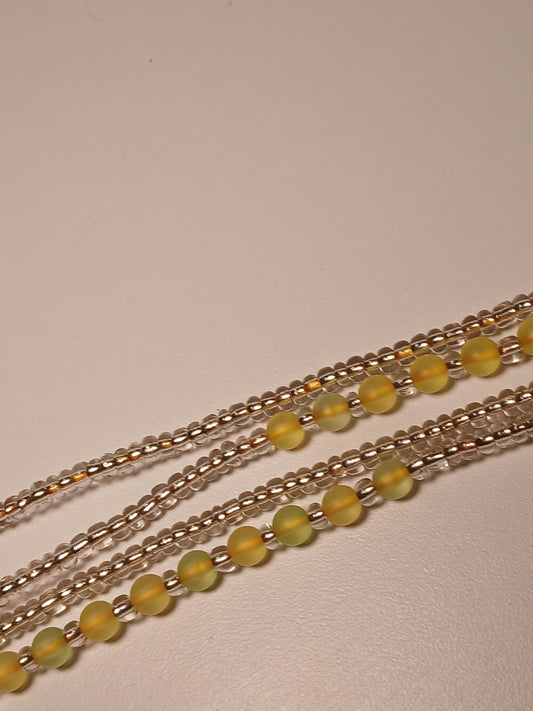 Yellow gumdrop waistbeads