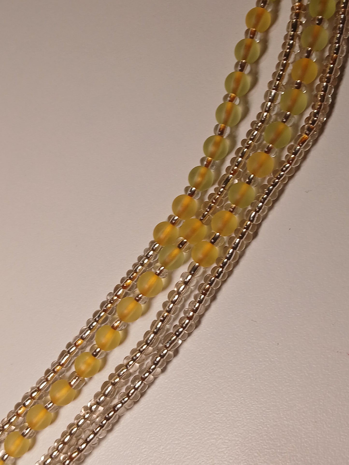 Yellow gumdrop waistbeads