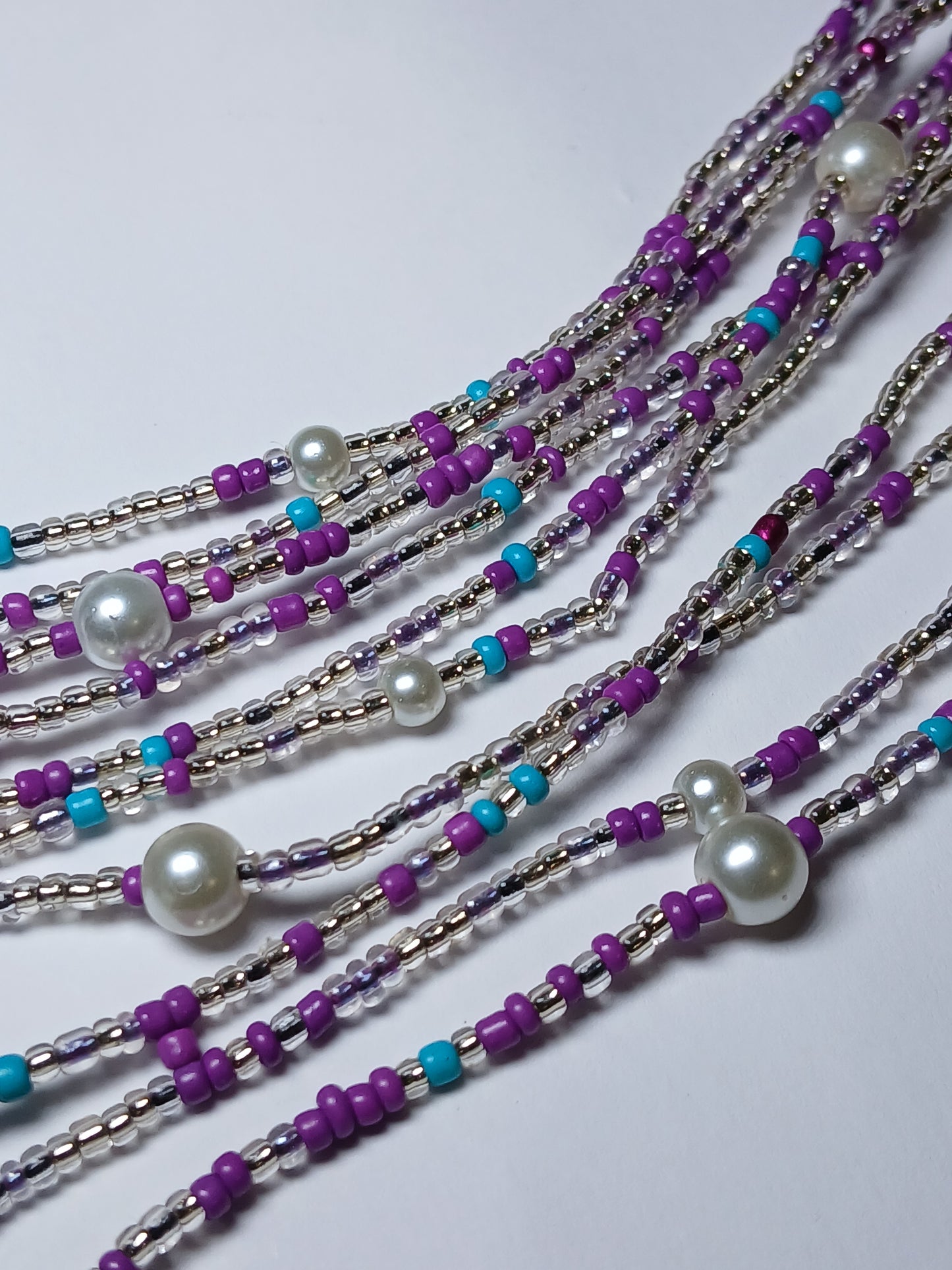 Purple pearl waistbeads