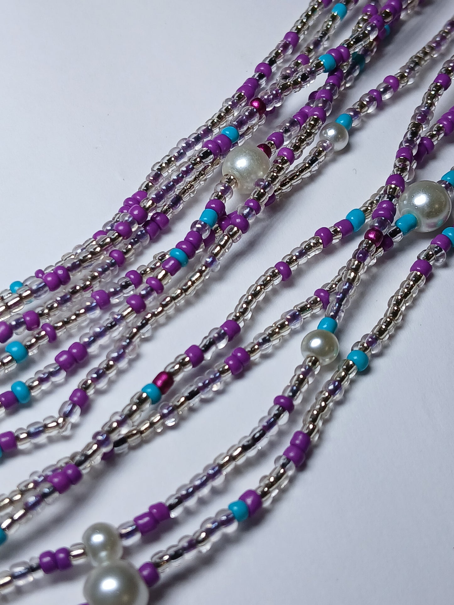 Purple pearl waistbeads