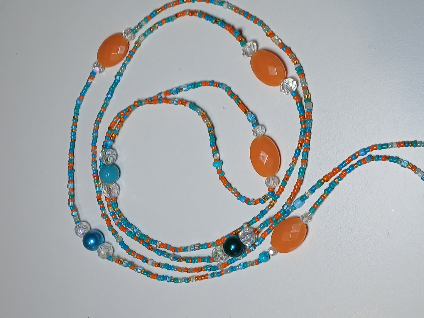 Orange passion waistbeads