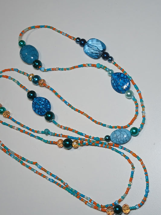 Tropical blue sea waistbeads