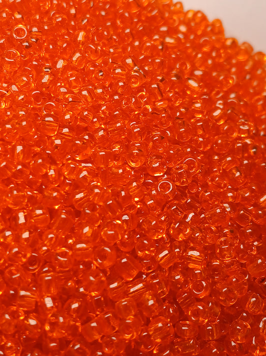 Transparent  orange seed beads