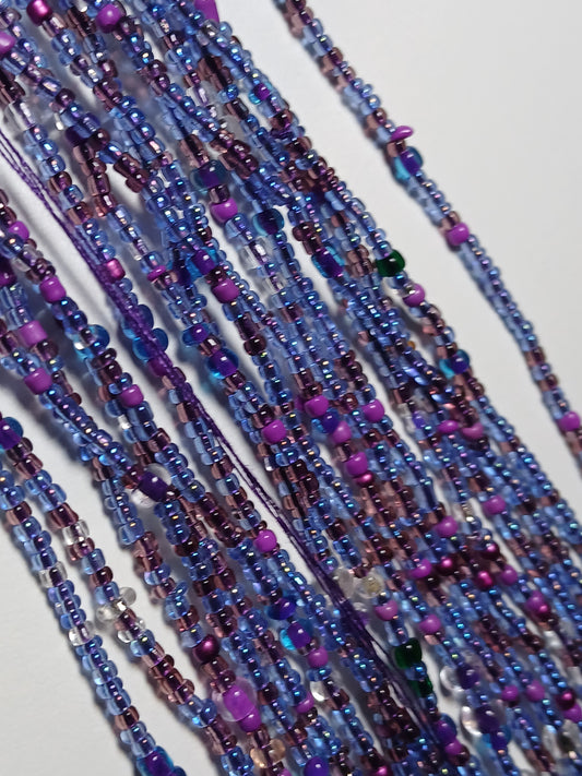 Purple glitz waistbeads