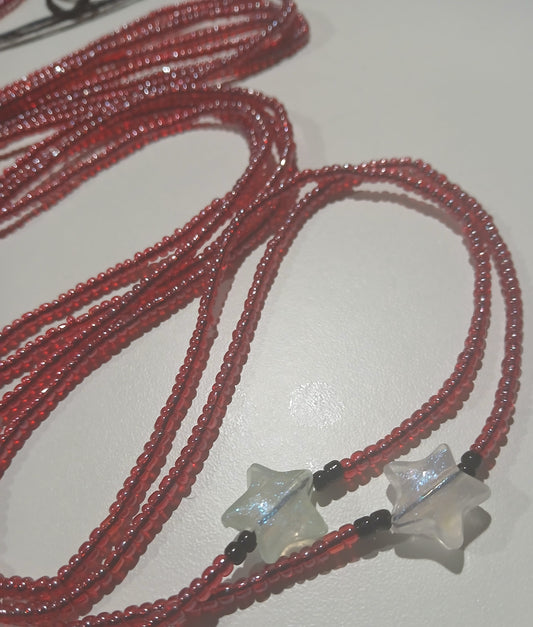 Red glow star waistbeads