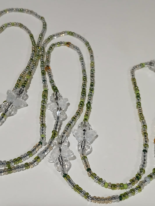 Green gleam butterfly waistbeads