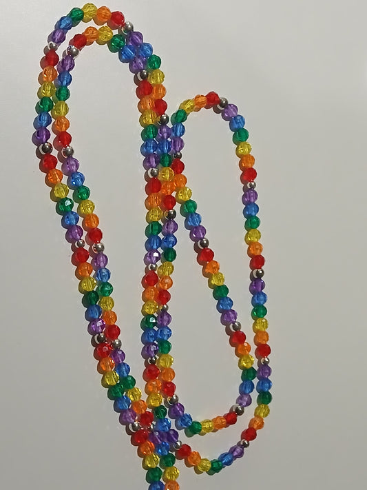 Rainbow pride waistbeads