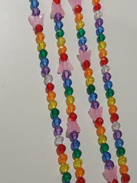 Rainbow butterfly waistbeads
